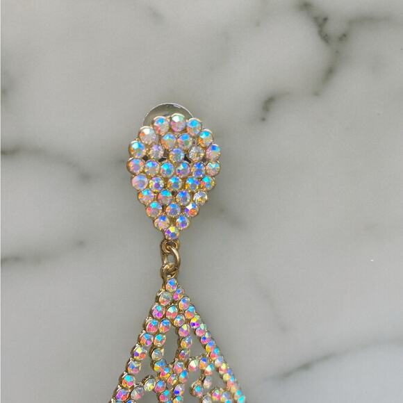 Crystal Teardrop Statement Earrings NEW - Picture 7 of 9